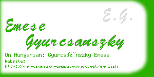 emese gyurcsanszky business card